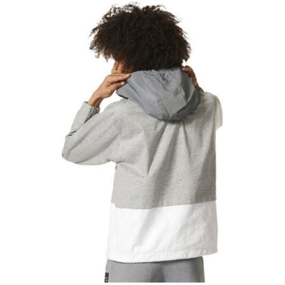 Adidas EQT Pullover Gray Green Windbreaker Hoodie Jacket Womens Size XS - Picture 8 of 8